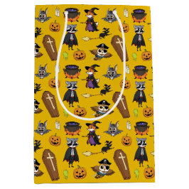 Modern Schattige Geel Halloween Cartoon Patroon Ki Medium Cadeauzakje