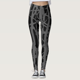 Modern Schattige grijs en zwart Leggings