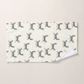 Modern  Schattige grijs Fox Pattern op Ivoor Bad Handdoek (Handdoek)