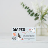 Modern Schattige Halloween Luier Raffle Baby showe Informatiekaartje (Staand voorkant)