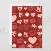 Modern Schattige Hearts Red 42e verjaardagsuitnodi Kaart (Achterkant)