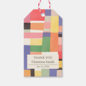 Modern Schattige Kleurenblok Pensioenfeest Dank u Cadeaulabel (Voorkant)