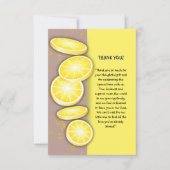 Modern Schattige Lemon Slice Sprinkle Baby shower Bedankkaart (Voorkant)