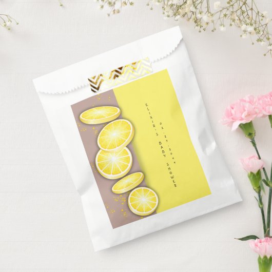 Modern Schattige Lemon Slice Sprinkle Baby shower Bedankzakje (Gezegeld)