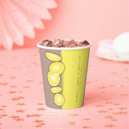 Modern Schattige Lemon Slice Sprinkle Baby shower Papieren Bekers
