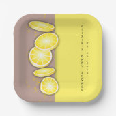 Modern Schattige Lemon Slice Sprinkle Baby shower Papieren Bordje (Voorkant)
