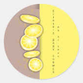Modern Schattige Lemon Slice Sprinkle Baby shower Ronde Sticker (Voorkant)
