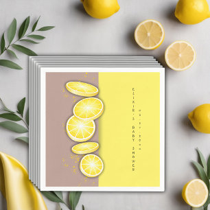 Modern Schattige Lemon Slice Sprinkle Baby shower Servet