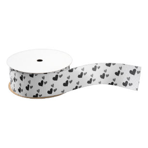 Modern Schattige monochromatisch hartpatroon Grosgrain Lint
