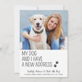 Modern Schattige Nieuw Adres Aangepaste Foto Hond  Aankondiging (Voorkant)