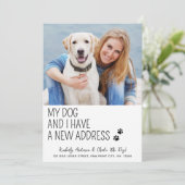 Modern Schattige Nieuw Adres Aangepaste Foto Hond  Aankondiging (Staand voorkant)