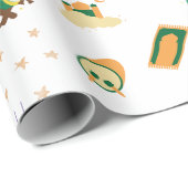 Modern Schattige Ramadan Eid Mubarak Wit Cadeaupapier (Rol Hoek)