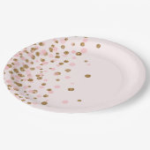 Modern Schattige Roze Gouden Glitter Verjaardagsfe Papieren Bordje (Gekanteld)