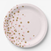 Modern Schattige Roze Gouden Glitter Verjaardagsfe Papieren Bordje (Voorkant)