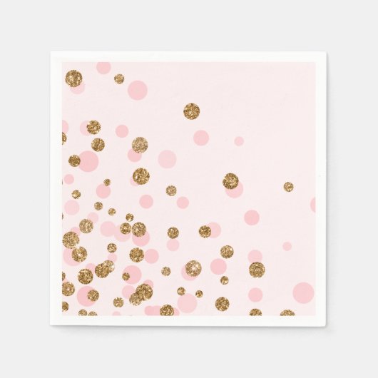 Modern Schattige Roze Gouden Glitter Verjaardagsfe Servet (Voorkant)