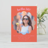 Modern Schattige Roze Sinaasappel 50ste Verjaardag Kaart (Staand voorkant)