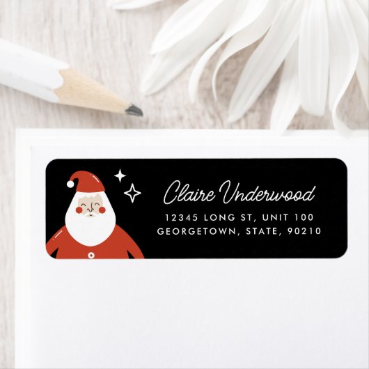 Modern Schattige Sinterklaas retour adres label (Insitu)