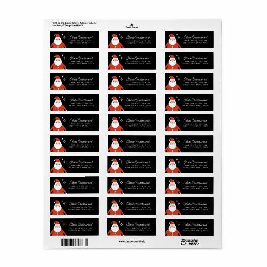 Modern Schattige Sinterklaas retour adres label (Full Sheet)
