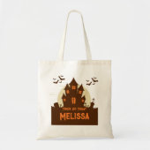 Modern Schattige spookhuis Spooky Halloween Tote Bag (Voorkant)