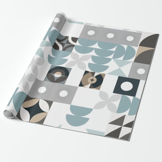 Modern, Schattige, stijlvol, geometrisch, inpakpap Cadeaupapier (Uitgerold)