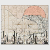 Modern, Schattige, stijlvol, geometrisch inpakpapi Cadeaupapier (Vlak)