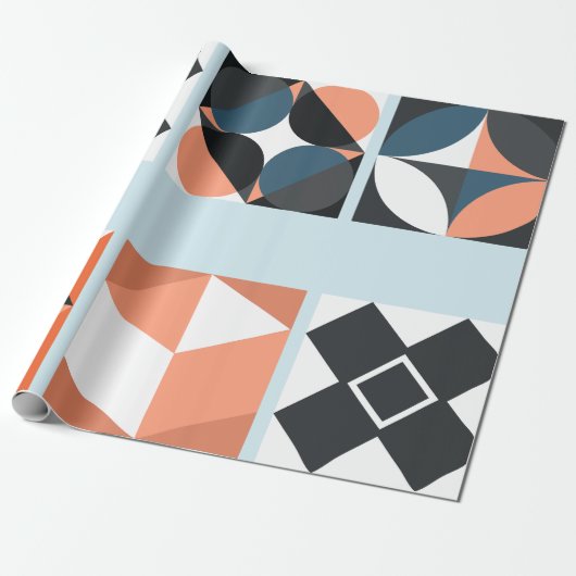 Modern, Schattige, stijlvol, geometrisch inpakpapi Cadeaupapier (Uitgerold)