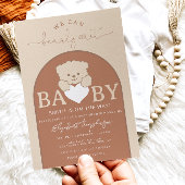 Modern Schattige teddybeer neutraal Baby shower Kaart
