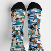 Modern Schattige Tropisch Gecontroleerd Patroon Bl Sokken (Top)