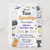 Modern Schattige Twee Spooky Halloween 2e Verjaard Kaart (Voorkant)