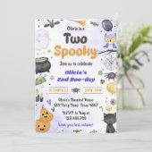 Modern Schattige Twee Spooky Halloween 2e Verjaard Kaart (Staand voorkant)
