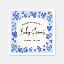 Modern Schattige Valentijn Blue Hearts Baby shower