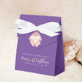 Modern Schattige wat konijn 1st bday Paarse pastel Bedankdoosjes