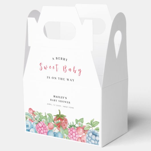 Modern Schattige Wild Berry Sweet Baby shower Bedankdoosjes (Geopend)