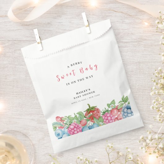 Modern Schattige Wild Berry Sweet Baby shower Bedankzakje (Geknipt)