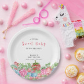 Modern Schattige Wild Berry Sweet Baby shower Papieren Bordje (Feest)