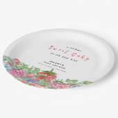 Modern Schattige Wild Berry Sweet Baby shower Papieren Bordje (Gekanteld)
