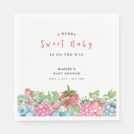 Modern Schattige Wild Berry Sweet Baby shower Servet