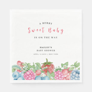 Modern Schattige Wild Berry Sweet Baby shower Servet