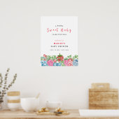 Modern Schattige Wild Berry Sweet Baby shower Welk Poster (Keuken)
