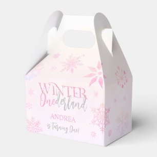 Modern Schattige Winter ONEderland Roze Eerste Ver Bedankdoosjes