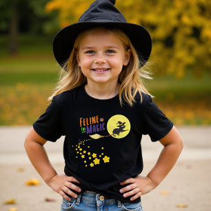 Modern Schattige Witch Black Cat Halloween T-shirt