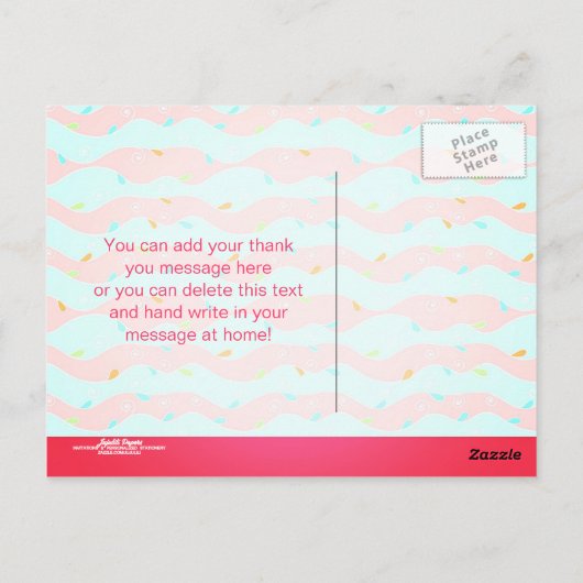 Modern Schattige Zeemeermin Roze Verjaardagsfeestj Briefkaart (Achterkant)