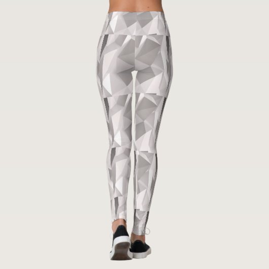 Modern Schattige zilvergrijs geometrisch patroon U Leggings (Achterkant)
