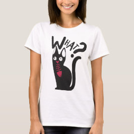 Modern Schattige Zwart Wit Rode Kat Mama Joke Cart T-shirt