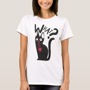 Modern Schattige Zwart Wit Rode Kat Mama Joke Cart T-shirt