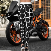 Modern Schattige Zwart Wit Steen Patroon Gym Yoga  Leggings