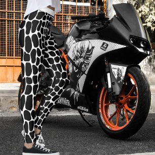 Modern Schattige Zwart Wit Steen Patroon Gym Yoga Leggings