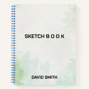 Modern schetsboek met naam notitieboek