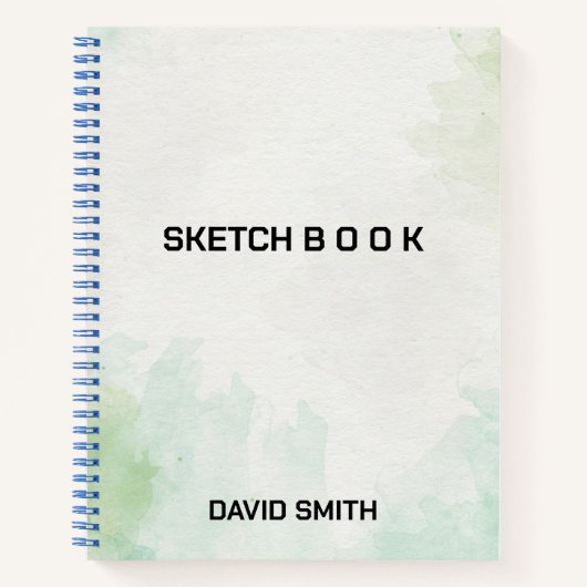 Modern schetsboek met naam notitieboek (Voorkant)