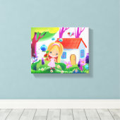 Modern schilderij voor kinderen, meisje uit de fee canvas afdruk (Insitu (Houten vloer))